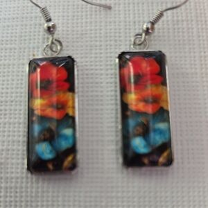 Vibrant Floral Drop Earrings